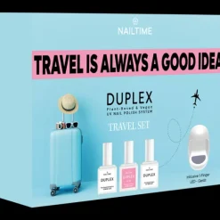 Duplex Travel Set = Mini-Power LED Light + UV Base Coat + UV Top Coat + Nail Polish 59