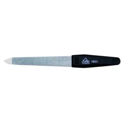 Saphir-Flachfeile mit Griff, grob/fein, verchromt - vorne spitz
