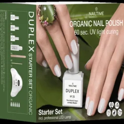 Starter Set Organic = D.LED Light + D.UV Base + D.UV Top + D.Nail Polish 25 + G.Buff + M.File + D.Exp.Remov.+ D.Remov.Pads + Nail Clips + Manic.Stäb.